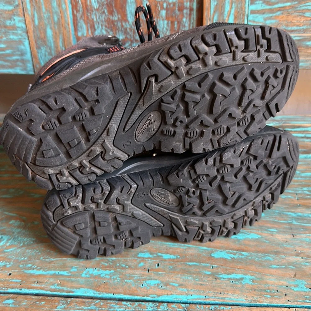 High Sierra Hiking Boots Kids Gray Orange Black Size 2 Model 34315